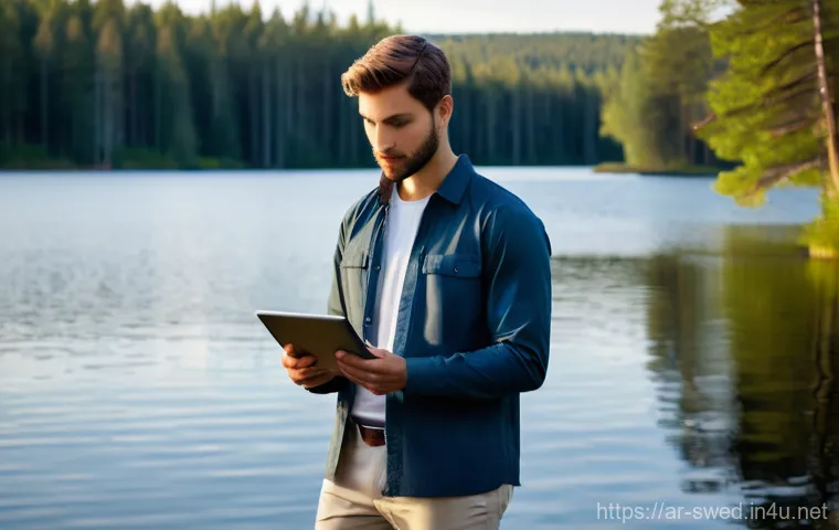 스웨덴 워킹홀리데이 - **Prompt 1: Serene Swedish Opportunity**
"A confident young Arab professional, dressed in smart-...