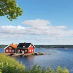 스웨덴과 덴마크 비교 - **Prompt: Serene Swedish Archipelago with Traditional Houses**
A breathtaking panoramic view of ...
