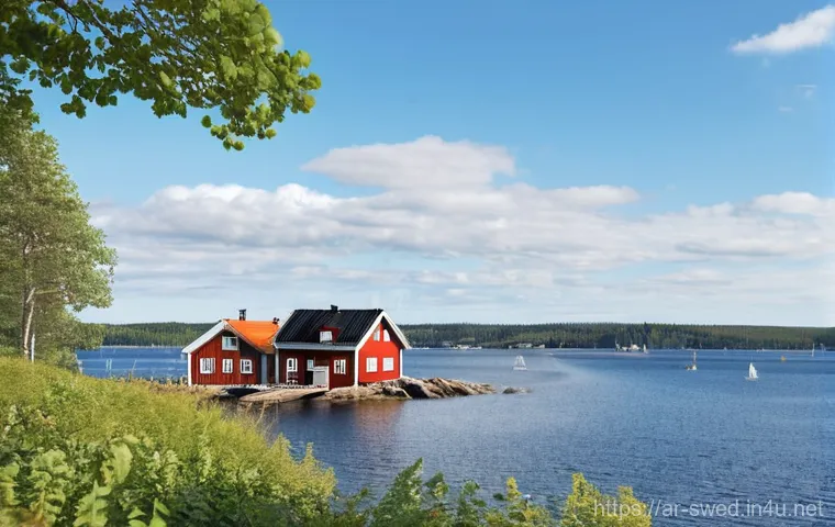 스웨덴과 덴마크 비교 - **Prompt: Serene Swedish Archipelago with Traditional Houses**
A breathtaking panoramic view of ...