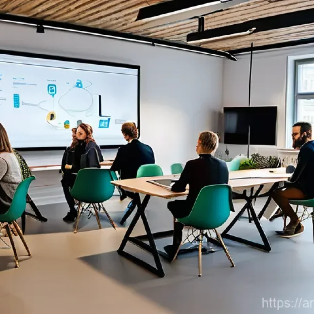 스웨덴 스타트업 환경 - They are actively collaborating around large interactive screens, sleek laptops, and whiteboards fil...